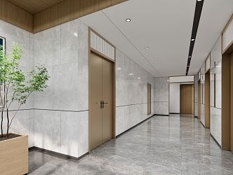 Elevator hall SU model 3d model