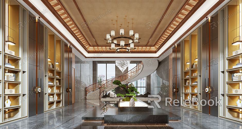 New Chinese Hall Hotel Lobby model