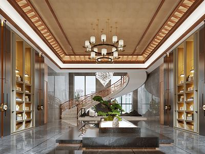 New Chinese Hall Hotel Lobby model