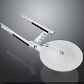 Futuristic Cosmic Starship Design With Disc Shaped Hull And Twin Engines For Space Exploration