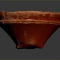Red Hand Carved Ceramic Bowl Sculpture With Textured Surface And Vibrant Red Color