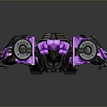 Purple And Black Transformer Model With Glowing Mechanical Design And 3D Rendering