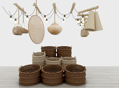 Modern storage basket ornaments 3d model