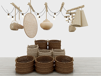 Modern storage basket ornaments 3d model