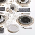 Modern Tableware Plate Display 3d model