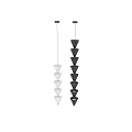 Modern Black And White Conical Pendant Lights With Stacked Design And Elegant Shade