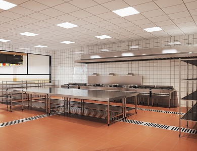 Modern kitchen canteen 3d model