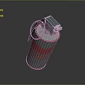 Military Grenade With Gray And Red Stripes Metal Pull Ring And Cylindrical Structure