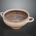 Handmade Rustic Ceramic Bowl With Two Handles For Everyday Household Use