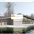 Modern Cafe Building Public Building Visitor Center Building Exhibition Hall Small Public Building Post Station Building 3d model