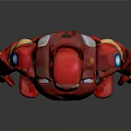Red And Gold Iron Man Armor With Blue Chest Reactor Standing Pose On Gray Background