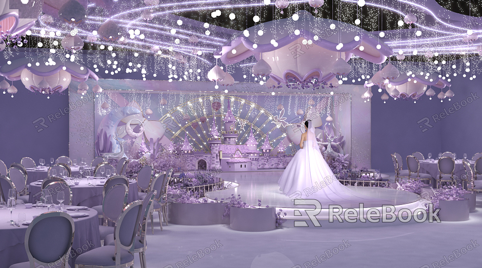 Modern Wedding Scene Wedding Ballroom model