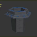 Industrial Structural Component Hexagonal Metal Top And Concrete Base With Bolts