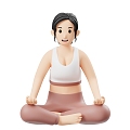 Modern Yoga Do Yoga Cartoon Woman Anime Woman 3d model