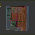 Modern Wooden Storage Cabinet With Glass Doors Multiple Shelves And Drawers
