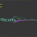 Futuristic Sci Fi Weapon with Purple Glowing Blade and Black Handle Design