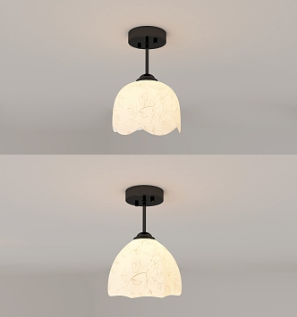 French vintage aisle chandelier 3d model