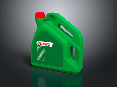 Castrol Green Oil Container with Red Cap for Daily Household Supplies 3d model