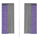 Gray And Purple Ruffled Curtains With Stylish Decorative Design For Home Window Decor