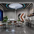 Modern Fitness Gym Interior Featuring Workout Equipment Ceiling Lights And Flooring Markings