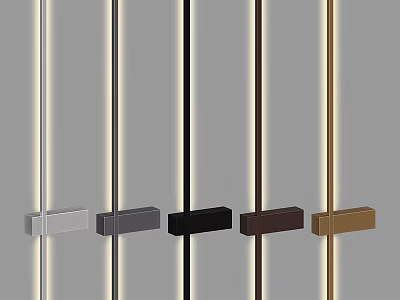 Modern Minimalist Wall Lamps In Multiple Colors Slim Strip Design With Built In Light Source 3d model