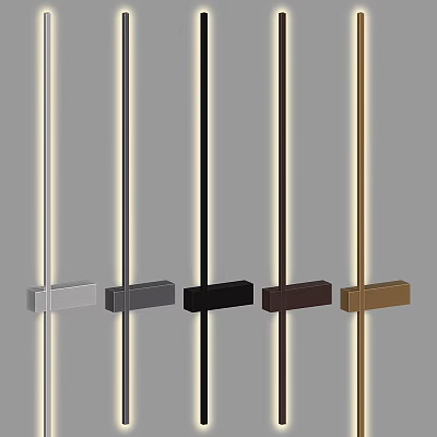 Modern Minimalist Wall Lamps In Multiple Colors Slim Strip Design With Built In Light Source 3d model