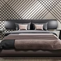 Modern Baxter Background Double Bed 3d model