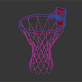 Durable Basketball Hoop With Red Rim White Net And Backboard