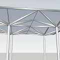 Modern Outdoor Pergola With Simple Metal Frame And Support Columns 3d model