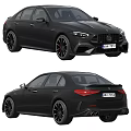 High Performance Black Sports Car With Sporty Wheels Red Brake Calipers Rear Spoiler And Exhaust