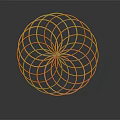 Orange Spherical Geometric Decorative Ornament Set With Wire Frame And Symmetrical Pattern