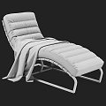 Brown Leather Chaise Lounge Sofa Stool With Gray Blanket And Metal Frame Design