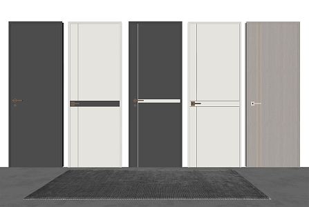 Modern swing door single door 3d model