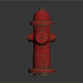 Red Fire Hydrant with Classic Design Isolated on Gray Gradient Background