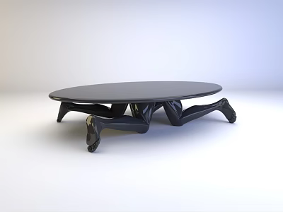 Modern Black Round Table With Sculptural Legs For Living Space Decor 3d model