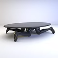 Modern Black Round Table With Sculptural Legs For Living Space Decor