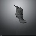 Gray High Heels Featuring Flower Decoration and Wing Design with Stiletto Heel Unique Style