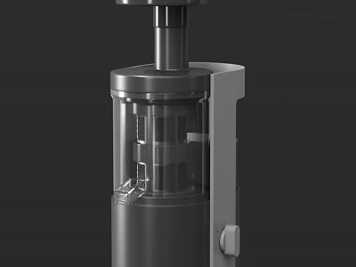 Sleek Modern Household Juicer With Transparent Container And Metal Body Design 3d model