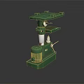 Green Industrial Drill Press With Stable Base And Adjustable Worktable