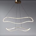 Modern Wave Shaped Double Ring LED Chandelier For Interior Hanging Lighting Design 3d model