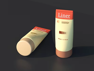 Liner Baby And Kids Skincare Products In Tube Bottles For Daily Use 3d model