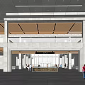 Modern Exhibition Hall Interior With Spacious Layout And Geometric Wall Designs