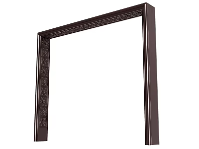 Decorative Dark Colored Door Frame With Intricate Carved Patterns Design 3d model