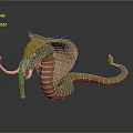 Game Movie Character Mythical Snake Elephant Hybrid With Ivory Tusks Hooded Neck And Scaled Body