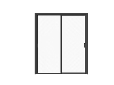 Modern Black Frame Clear Glass Sliding Door with Double Panels for Interior Spaces 3d model