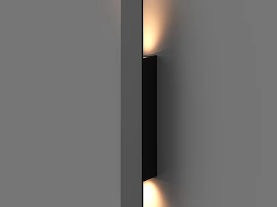 Sleek Black Wall Light with Modern Design and Soft Lighting Illuminating Wall 3d model