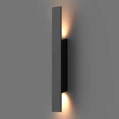 Sleek Black Wall Light with Modern Design and Soft Lighting Illuminating Wall 3d model