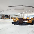 Company lobby sofa combination service desk background wall 3d model