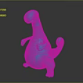 Turquoise Cartoon Dinosaur Toy With Round Body Short Limbs And Curved Tail