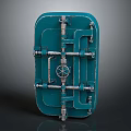 Blue Heavy Duty Industrial Metal Door With Pipes Wheel Handle And Bolts